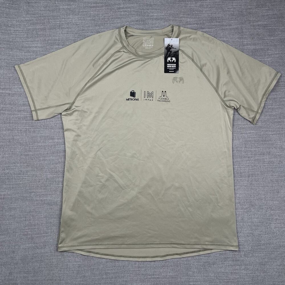 KUIU Gila Shirt Mens XL Light Beige Short Sleeve Cool Touch Anti Odor UPF 50